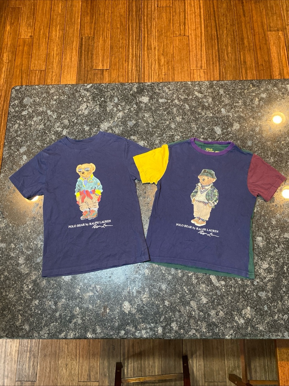 Bundle of Used Kids Polo Ralph Lauren Polo Bear T Shirts Size Small/8 Lot Of 2
